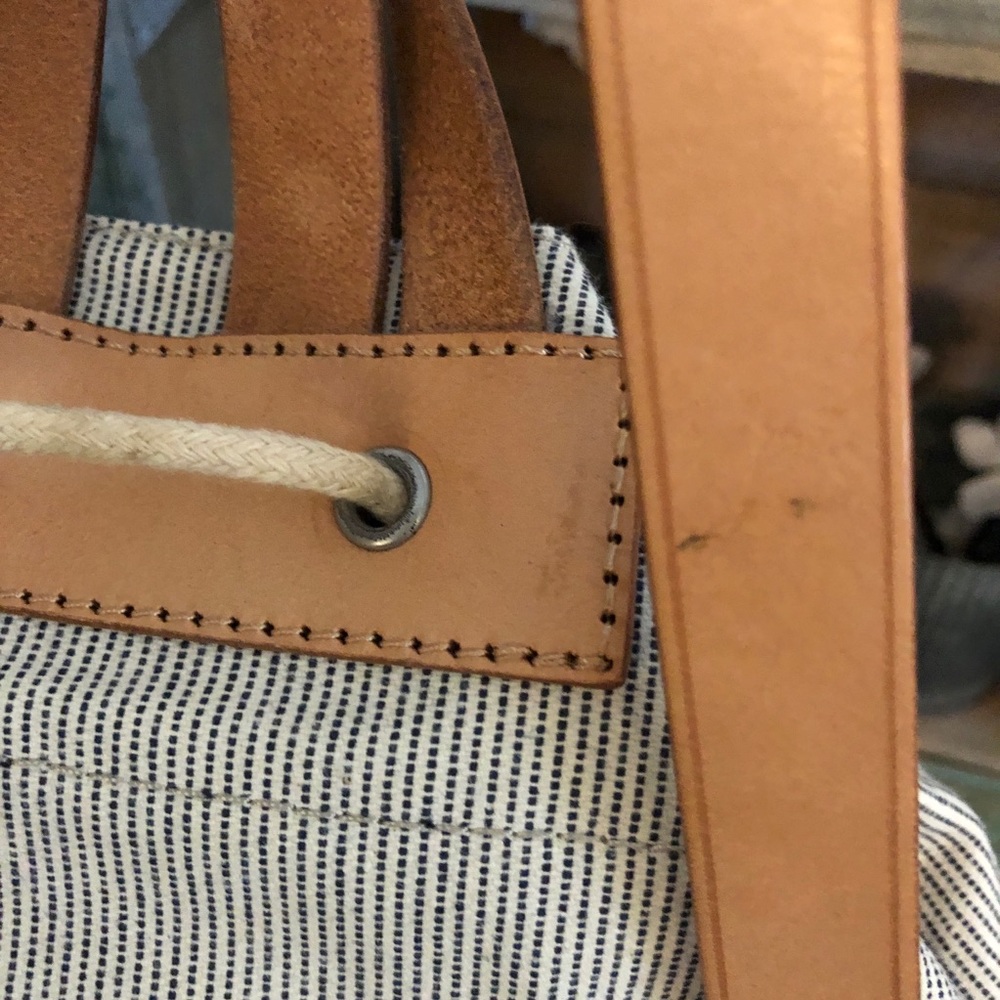 J. Crew Blue and Tan Backpack - Picture 4 of 8